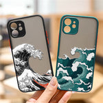 Fashion Great Blue Wave Clear Phone Case For iPhone Hard Matte