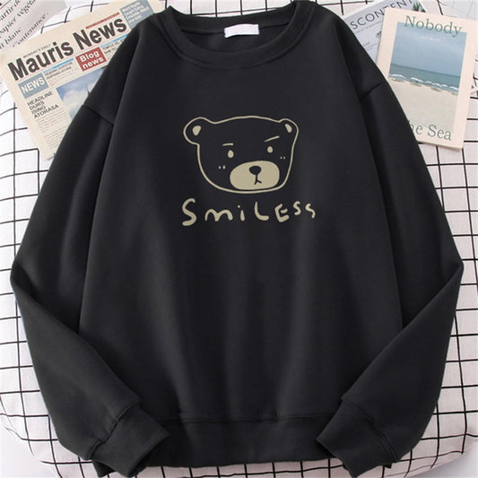 Streetwear Hoodie Women New Vintage Printed Smile Bear