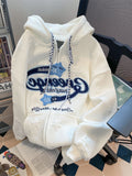 Hoodie Damen Harajuku Kpop Stickerei Kapuze Übergroß