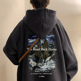 Painting Hoodies Warm Fashion for Men  Pullovers with Hip Hop Loose Casual Style