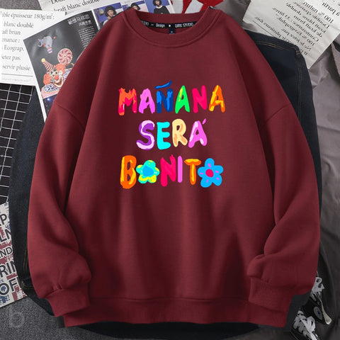 Crewneck Sweatshirt Graphic Manana Sera Bonito Pullover