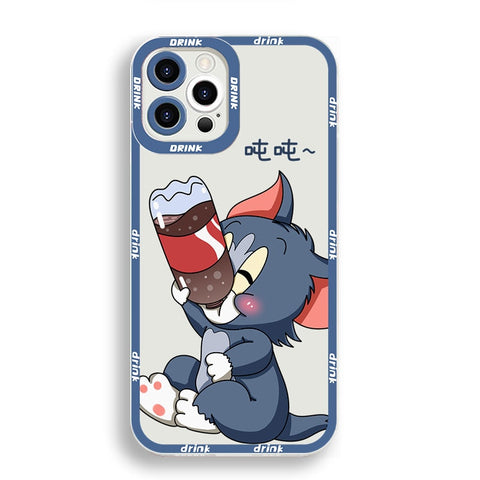 Cartoon Cat Mouse Soft Silicone Case for iPhone