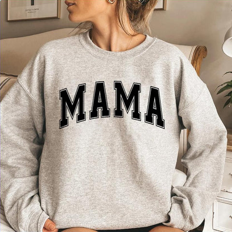 Stylisches Mama Varsity Sweatshirt Super Mom Shirt für den Muttertag und darüber hinaus