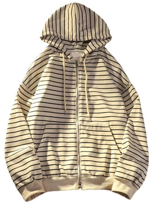 Women Korean Style Hoodies For Girls Top Vintage stripe