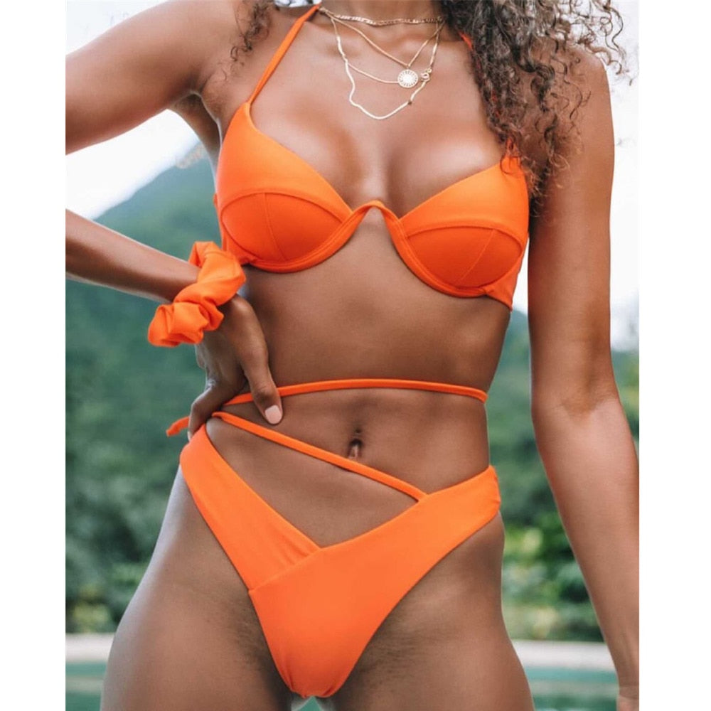 Underwired Women Bikini Set Swimwear Beachwear