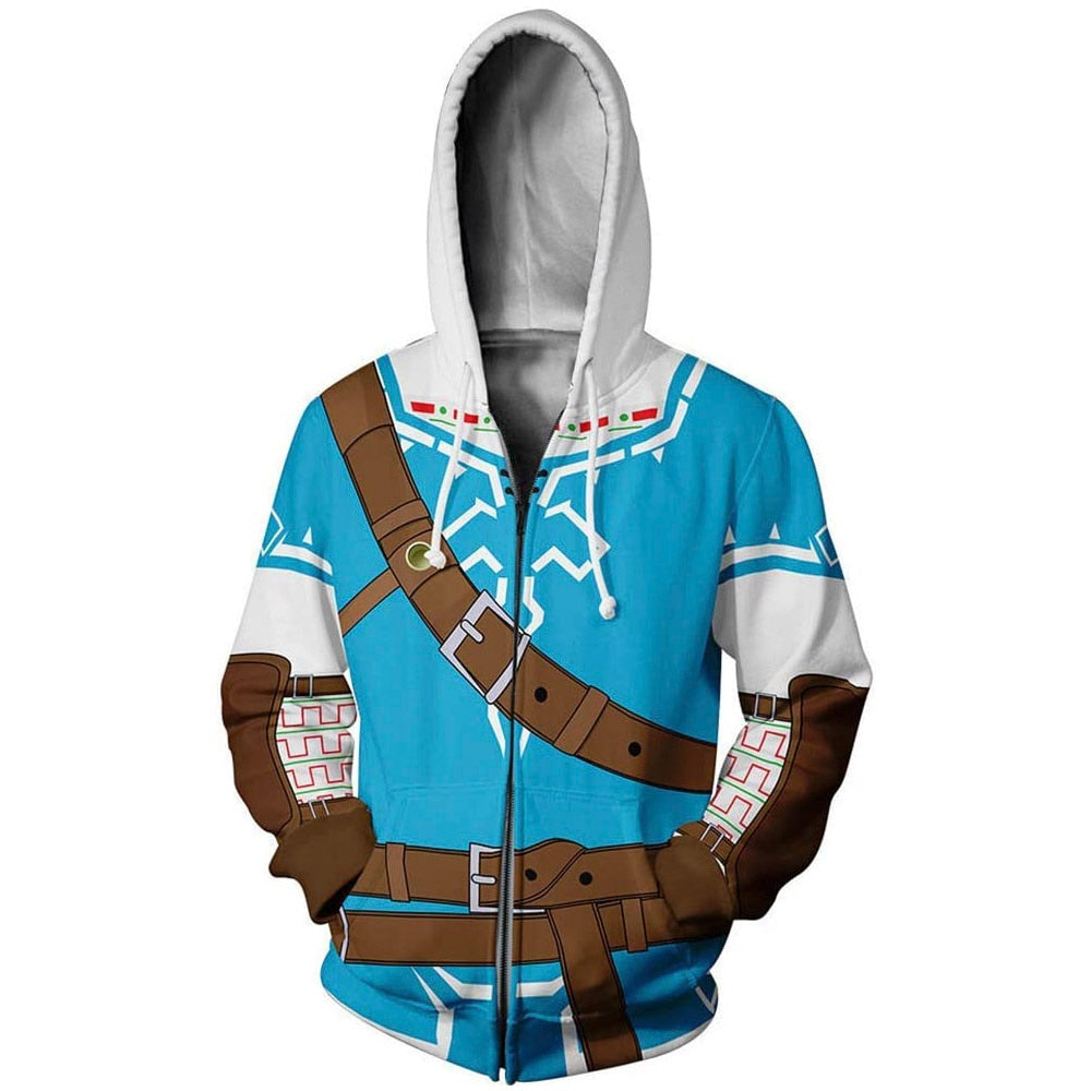 Men Hoodie Preppy Style Zelda Popluar Game Casual Fashion