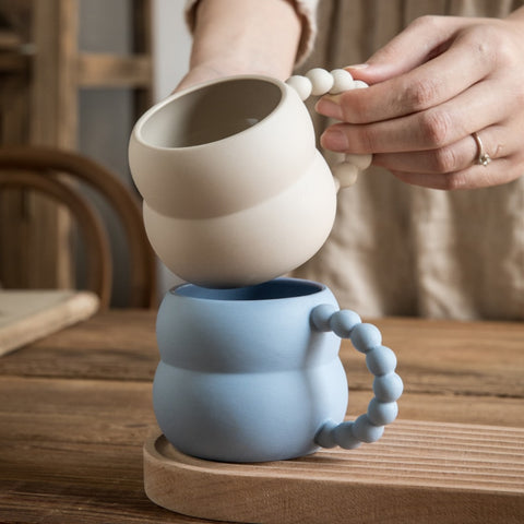 Keramiktasse, niedliche ästhetische nordische Kaffee-Milch-Tasse, Caneca, Taza, Xicara