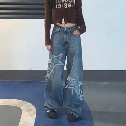 Star Baggy Jeans Vintage Washed High Street Style