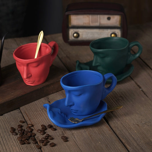 Mug exquisite matte ceramic coffee cup and saucer set