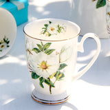 Coffee mugs porcelain floral painting vintage countryside