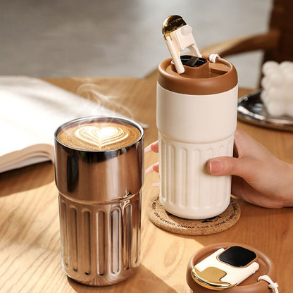 Liner Stainless  Coffee Mug Smart Temperature Display Thermos Portable Leakproof