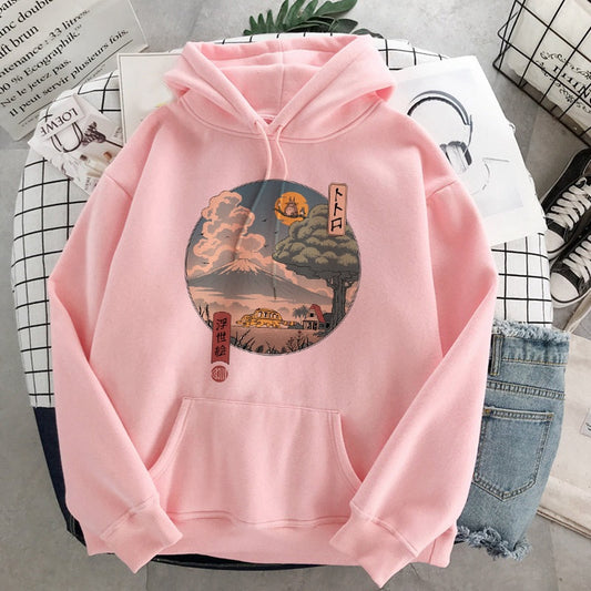 Hoodies Female Studio Ghibli Cute Anime Sweatshirt Pullover Casual