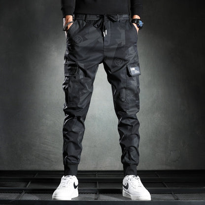 Sweatpants Men Camouflage Elasticity Military Cargo Pants Drawstring Multi Pockets