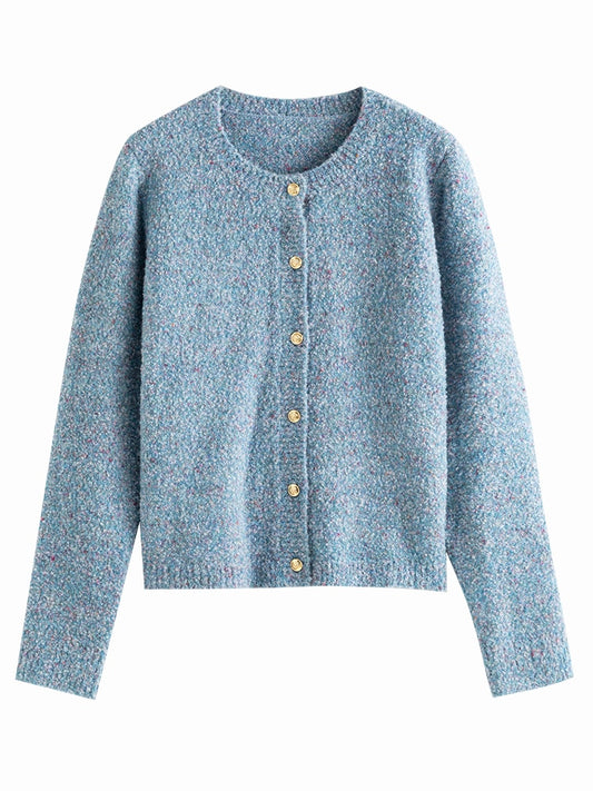 Pullover Strickjacke weiblich Herbst Winter weich wachsartig sanfter Wind Vintage Blumengarn