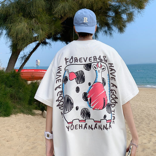 Funny Cow Men's T-shirts Summer Loose Fit