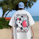 Privathinker Funny Cow Men's T-shirts Summer Loose Fit, Round Neck, Short Sleeve Tops, Fashion Brand Cotton Male Tee Shirts