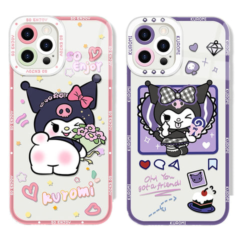 Anime Kuromi Baku Clear Case für iPhone, stoßfeste Hülle