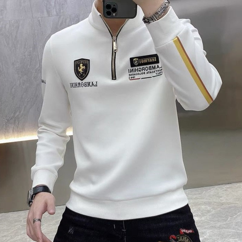 Sweatshirt Men Streetwear Luxury Animal Badge Pullover