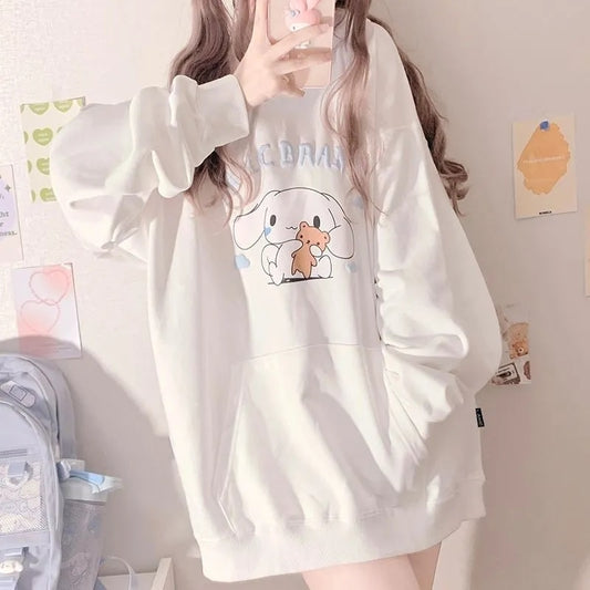 Hoodie Girl Clothes Spring Female Loose  Sweatshirts Sweet Cute