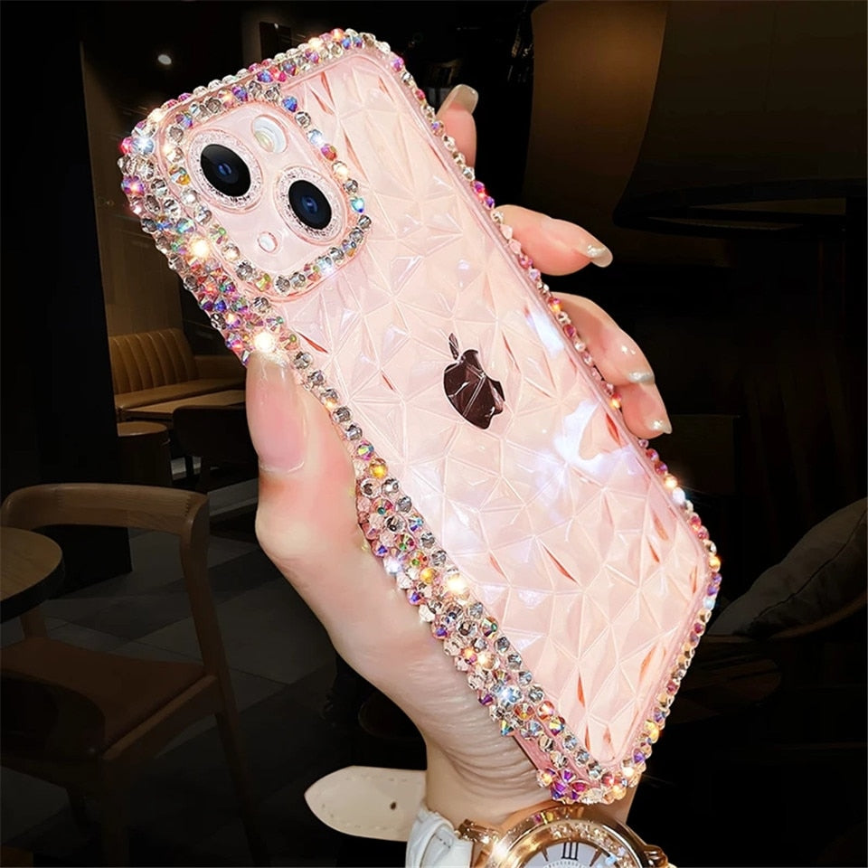 Glitzer Bling Diamant Transparente Handyhülle für iPhone Klares Silikon