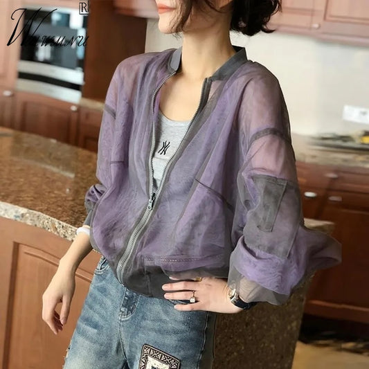 Women Cropped Jacket Korean Fashion Outerwear Casual