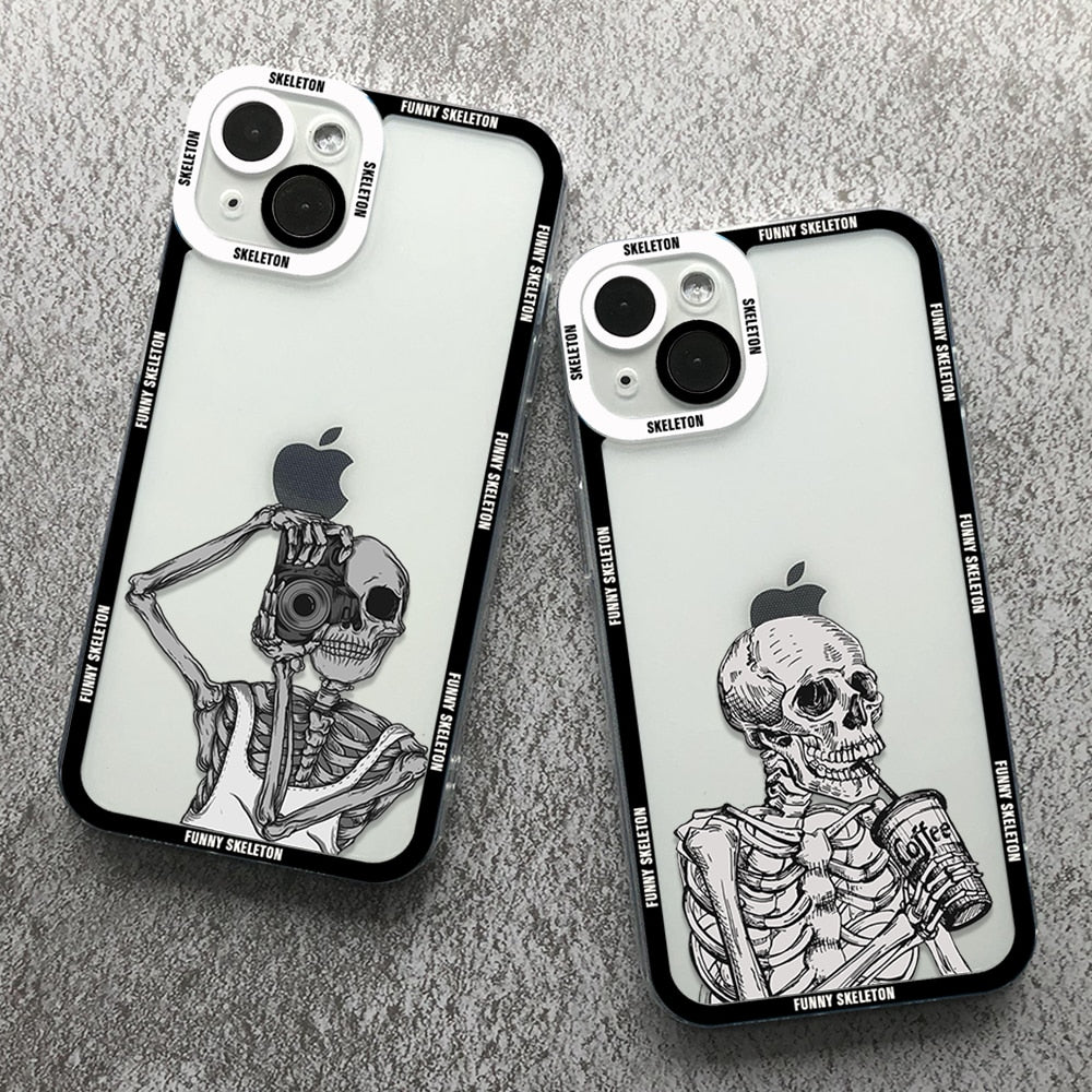 Skeleton Phone Case For iPhone  Transparent Cover